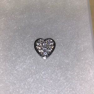 Macy’s fine jewelry White Gold Pavé Heart Pendent